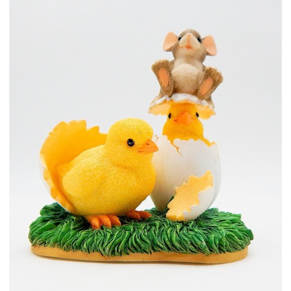 Charming Tails What's Hatchin Mouse Chicks Cracked Eggs 88/600 Fitz And Floyd - Picture 8 of 10